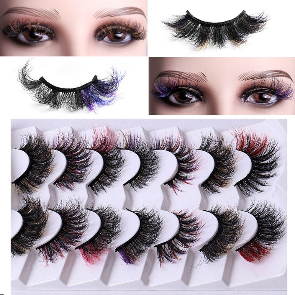 

Makeup Tool Thick Fluffy Fake Eye Lashes Lashes Extension Colored Eyelashes 3D Mink Eyelashes MY-715