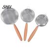 Manual Noodle Scoop Flour Sieve Anti-Slip Fine Mesh Comfortable Grip Stainless Steel Multi-function Strainer Heat Insulation Juice Filter Oil