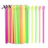 Fluorescent Color Straws 50/100Pcs Spoon Straw for Smoothie, 2 in 1 Disposable Eco-friendly Plastic with Spoon, Slush Milkshake Bubble Tea Convenient