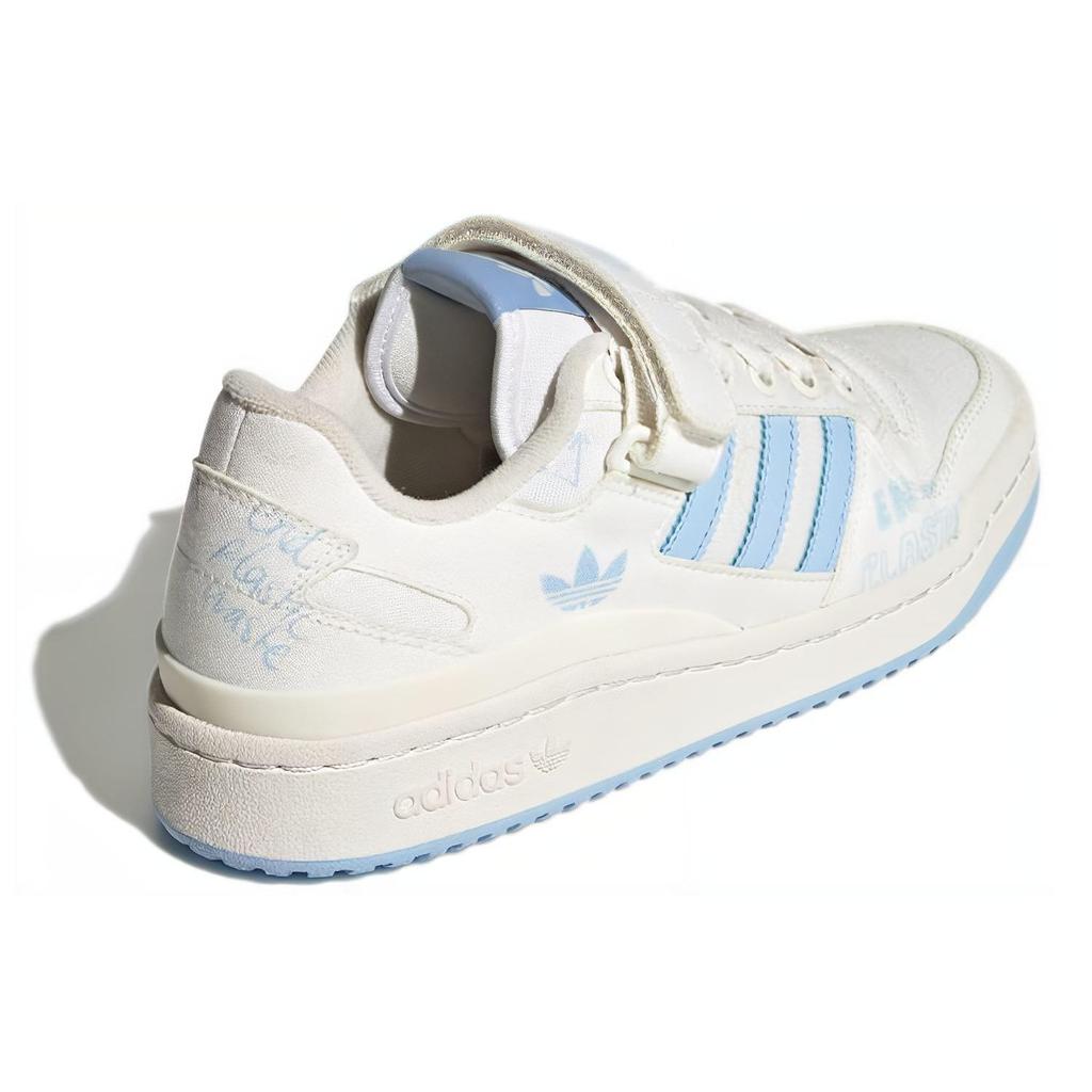 adidas Eredeti Forum Low Szintetikus Bőr tépőzáras Tartós illeszkedés alacsony szárú gördeszka cipő Női sneaker Fehér Kék GY7985