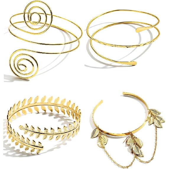 4-6 Adjustable Arm Band Set with Cuff Bracelets for Women