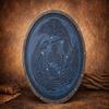 Viking Celtic Blue Wooden Shield Handmade 60.96 cm with Triskelion Raven Engraving Norse Decor, Wall Art, Cosplay Prop, Medieval Gift