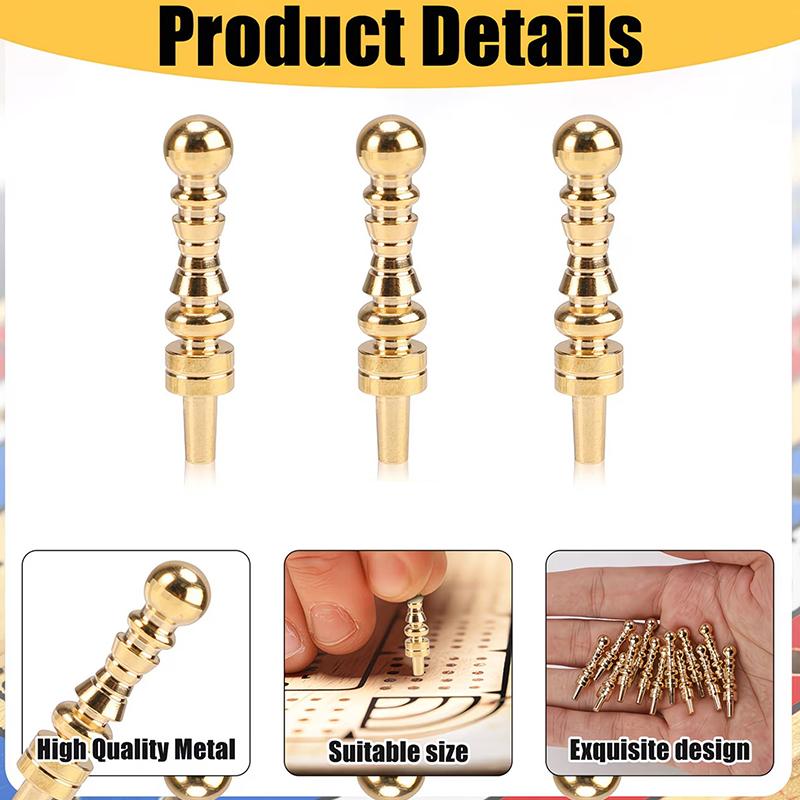 Glossy Cribbage Pegs 6pcs Premium Quality for 1/8 Inch Board Home Game Night Accessories
