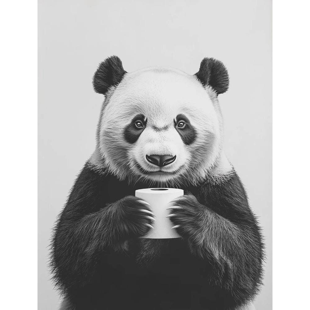 Schwarz-Weiß Tier Badezimmer Poster Eule Weihnachts-Countdown Otter Drucke Leinwand Malerei Wandkunst Bild Heim Badezimmer Dekor