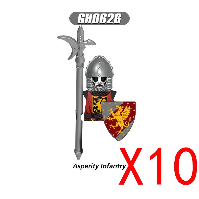 Medieval Military Building Blocks Solider Figures Gifts Weapons Shields Helmets Lionheart Teutonic Knights Militiaman Farmer MOC