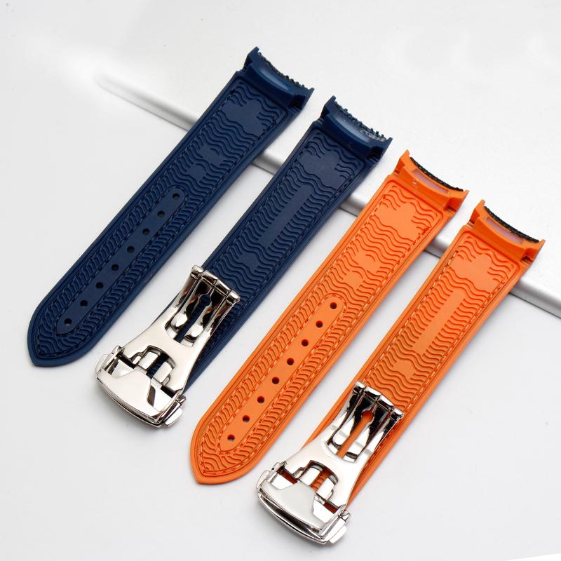 New High quality watchband Nylon strap waterproof Rubber bottom 20mm 22mm for 8900 9900 men watch bracelet