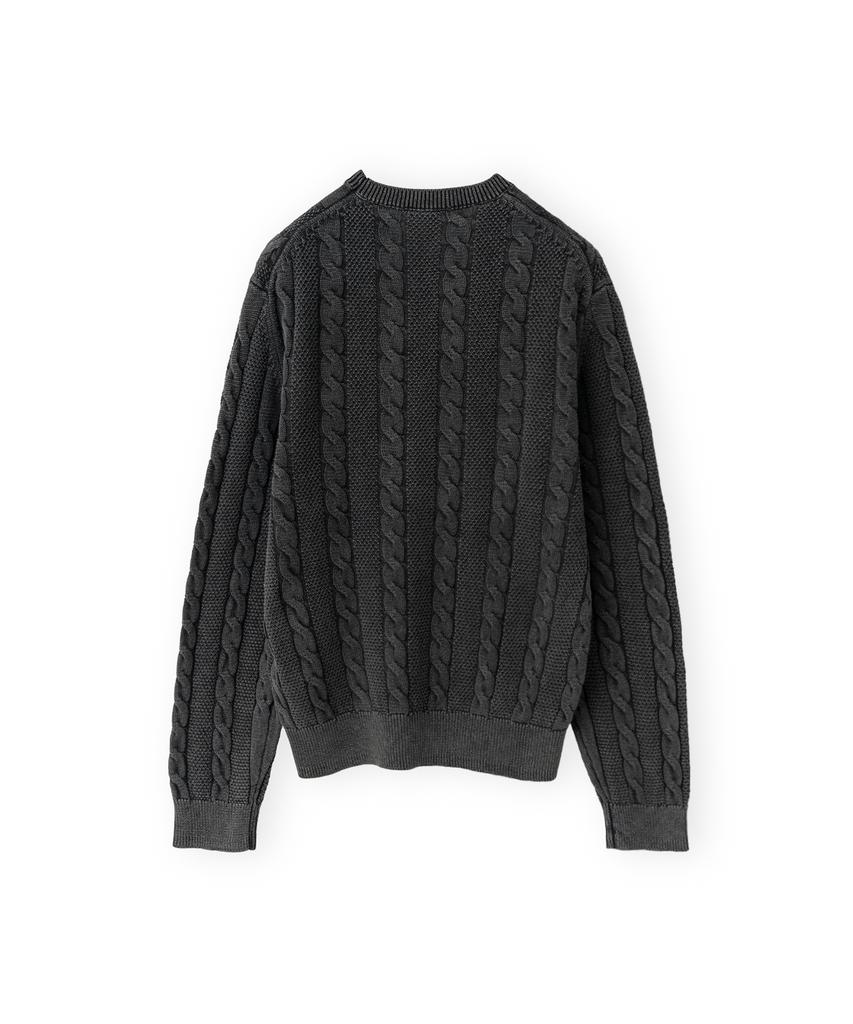 Beulaunyadeu Washed Cable Knit, Black