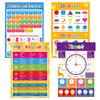 1 Set Classroom Decor 18 Themes Kid English A3 Big Cards Abc Letter/Animal/Numbers/Weather Learning Chart Kindergarten Supplies