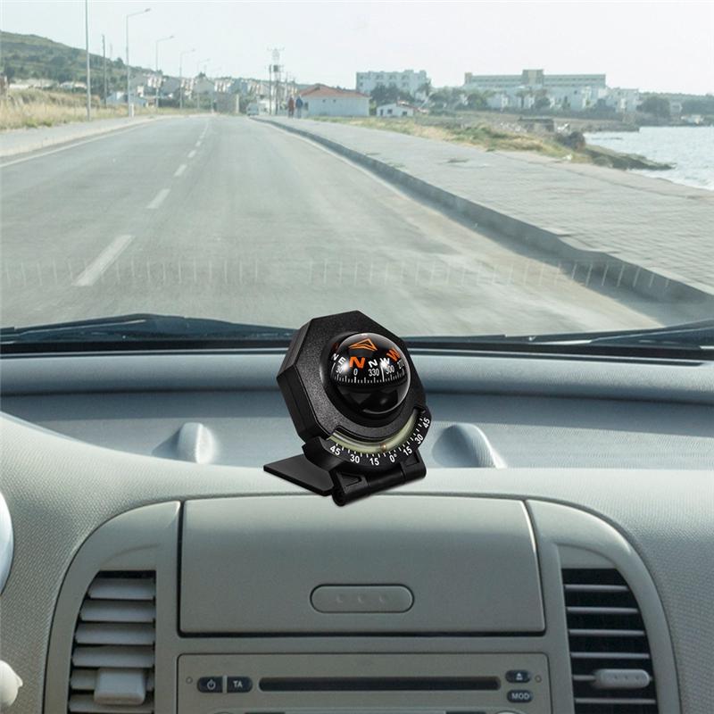 Car Compass Ball Shaped Variable Navigation Dashboard Car Compass Direction Pointing Guide For Car Boat Cycling Hiking
