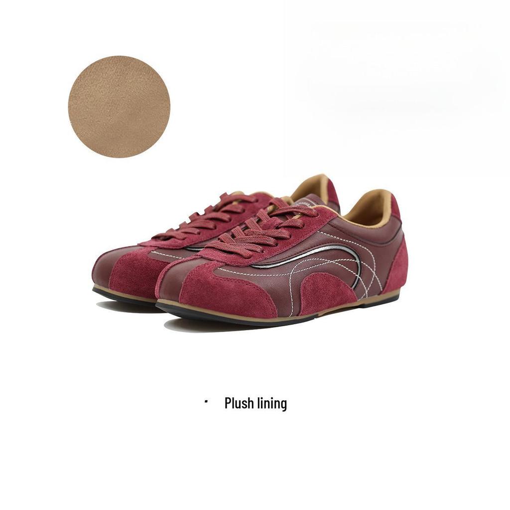 Women's Retro Brown Soft Sole Shoes - Lightweight German-Style Sneakers with Thin Sole