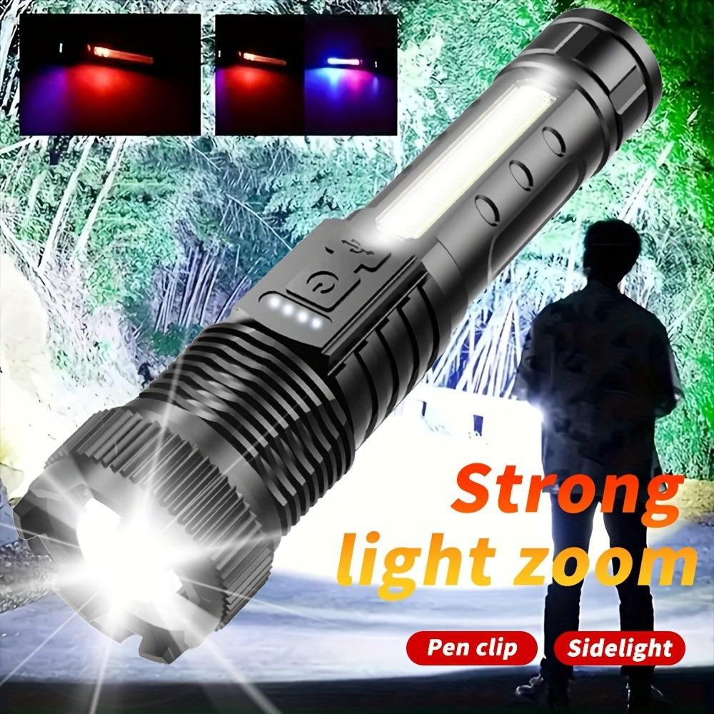 2pcs Rechargeable Zoomable Super Bright Flashlight for Emergency Power Outage, for Outdoor Camping, Hurricane