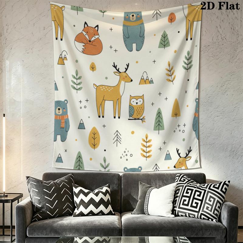 Cute Cartoon Wall Tapestry Aesthetic Wall Hanging Printed Fabric Blanket Decorative Tapestries for Bedroom Living Room Home Decor