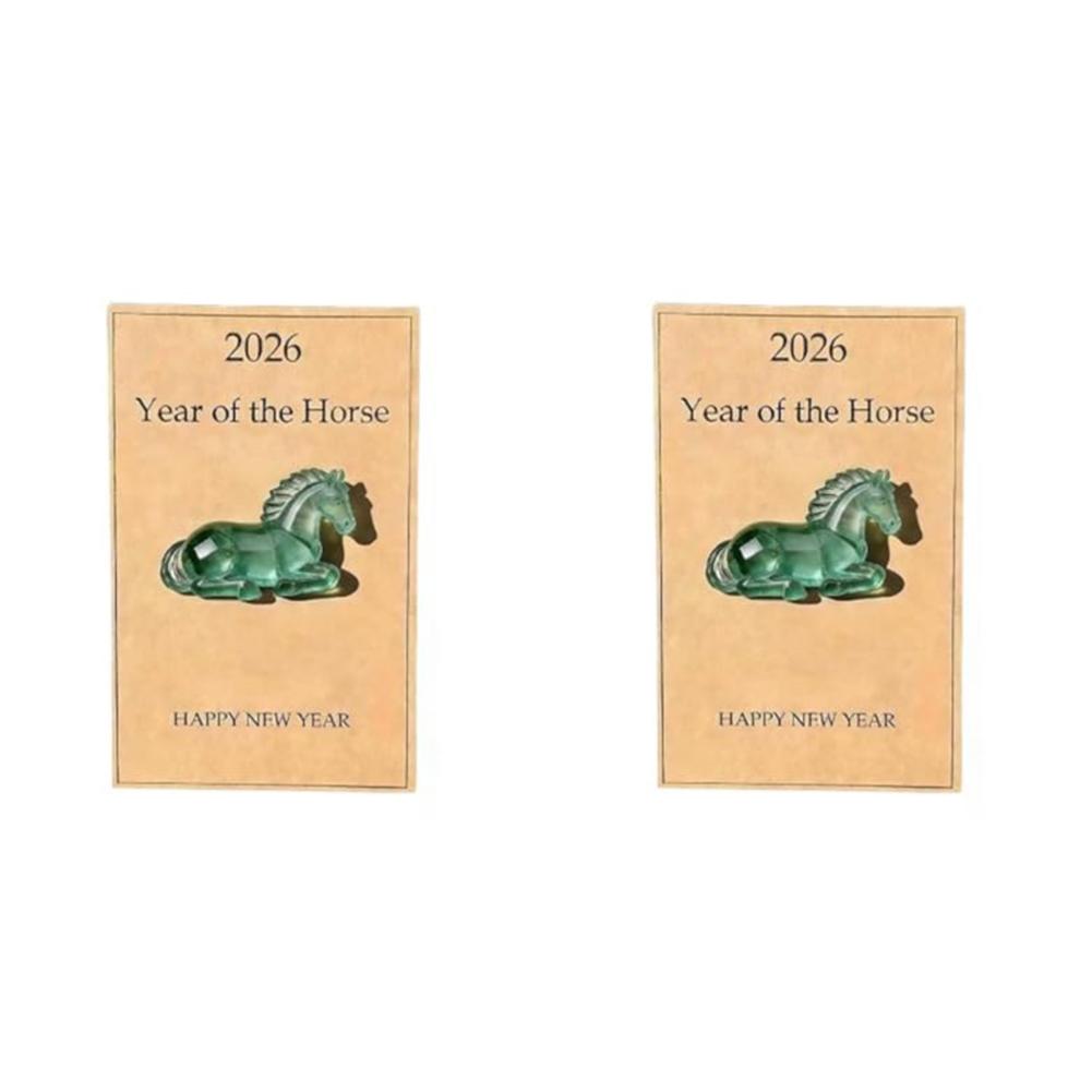 2026 Elegant Horse Decor A Symbol of Wisdom & Success Chinese New Year Zodiac Horse Figurine with Card for Home Office Desk
