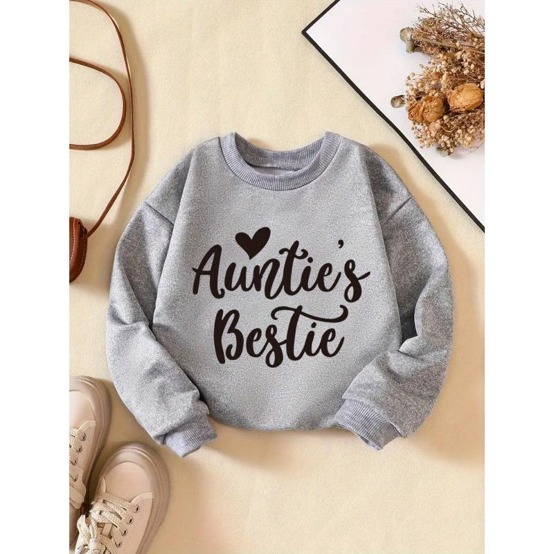 Kids SweatshirtCreative Letter Pattern Stylish Casual Round-Neck Sweatshirt, Perfect for Everyday Parties, Vacations, And Gifts