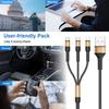 RAVIAD Charging Cable USB Cable Fast Charging Charging Cord USB Cable 3-in-1 1.2M C/Micro USB/iPhone