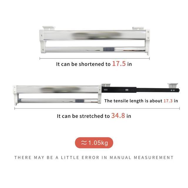 Heavy Duty Pull-Out Closet Valet Rod Adjustable Wardrobe Clothing Rail Top Mount Wardrobe Hanger Rack Bar Ball Bearing Slide