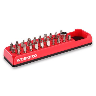 WORKPRO Bit-Organizer, magnetischer Bithalter, Sechskant-Schraubendreher-Bithalter für 39 Teile, mit starkem Magnetfuß zur Bit-Aufbewahrung, verkauft (Bits separat)