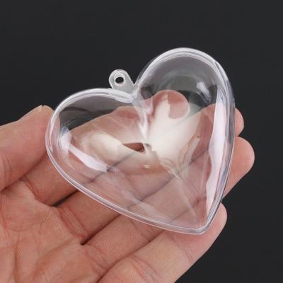 10/1pcs Transparent Plastic Heart Shape Balls Ornaments Fillable Baubles Hanging Pendents for Wedding Birthday Party Decor Gifts