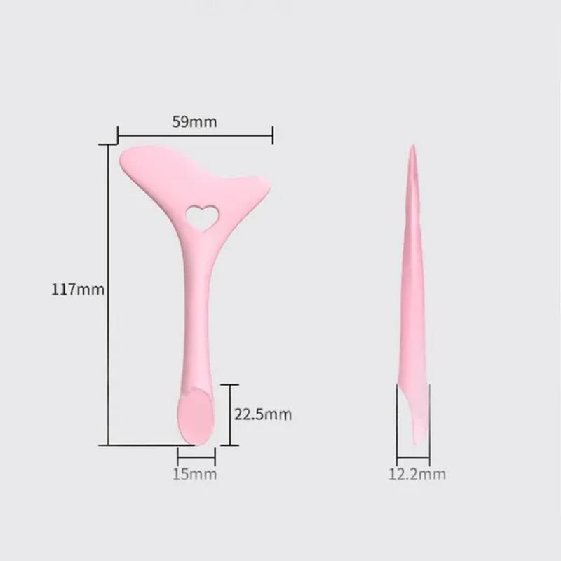 Silicone Multifunctional 4 In 1 Tool for Face Cream Spoon Eyeline Eyelashes Stencils Lipstick Wearing Aid Makeup Assistance Tool
