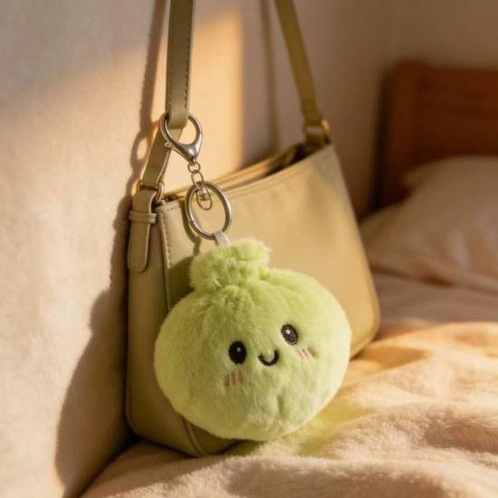 Plush Steamed Bun Toy Stuffed Cartoon Expression Dumpling Doll Bag Backpack Purse Charm Hanging Decoration Birthday Gift