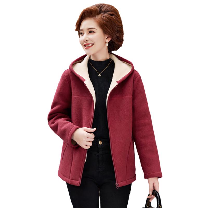 

Yu Zhaolin Women s Thickened Fleece-Lined Hooded Jacket XL