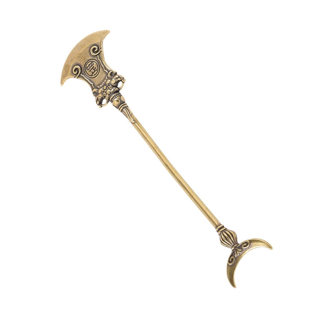 Antique Brass Keychain Classic Water Margin Weapon Replica Miniature Spear Ornament For Collectors And Fans