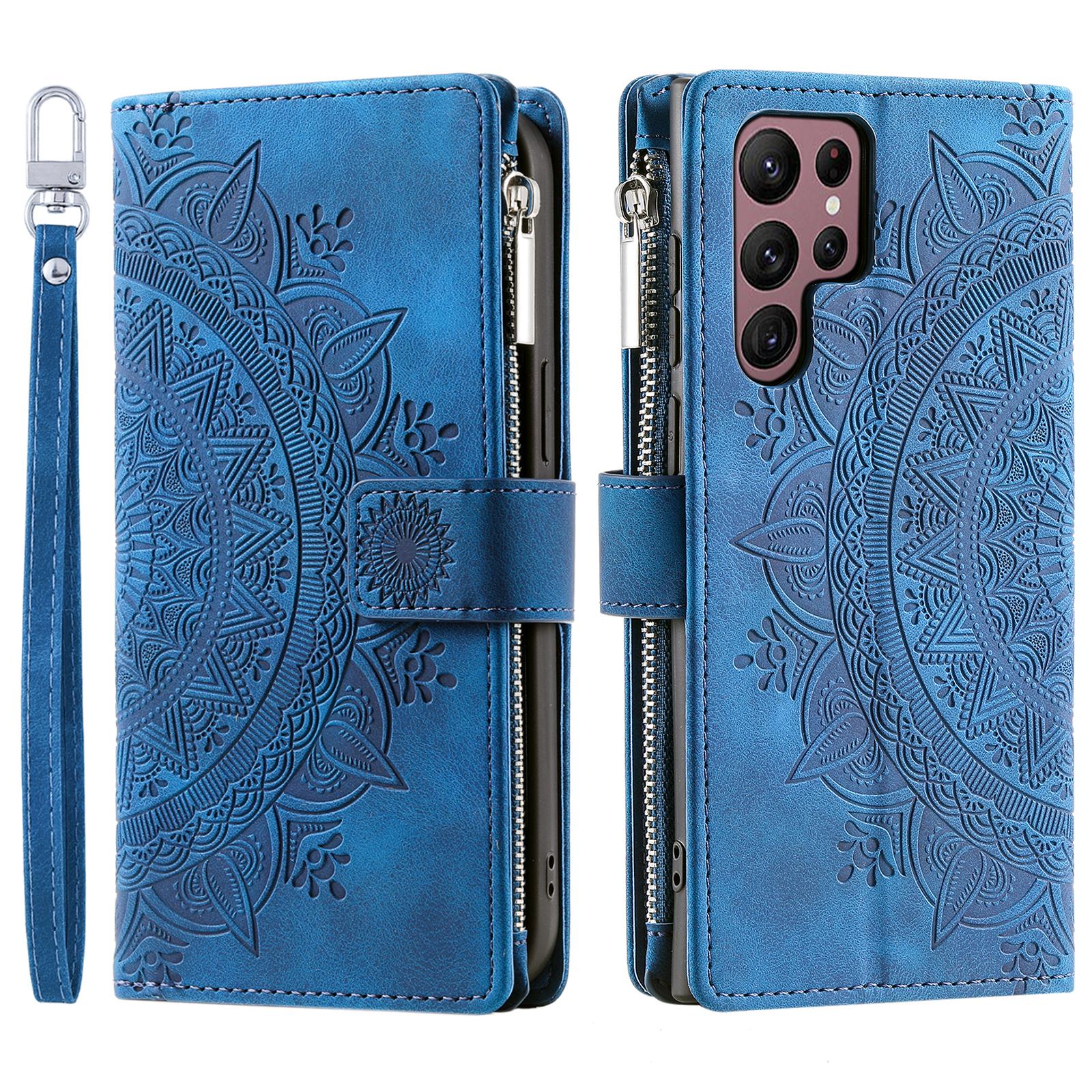 

Style 006 For Samsung Galaxy S25 Ultra Wallet Case PU Leather Phone Cover Mandala Flower Pattern F