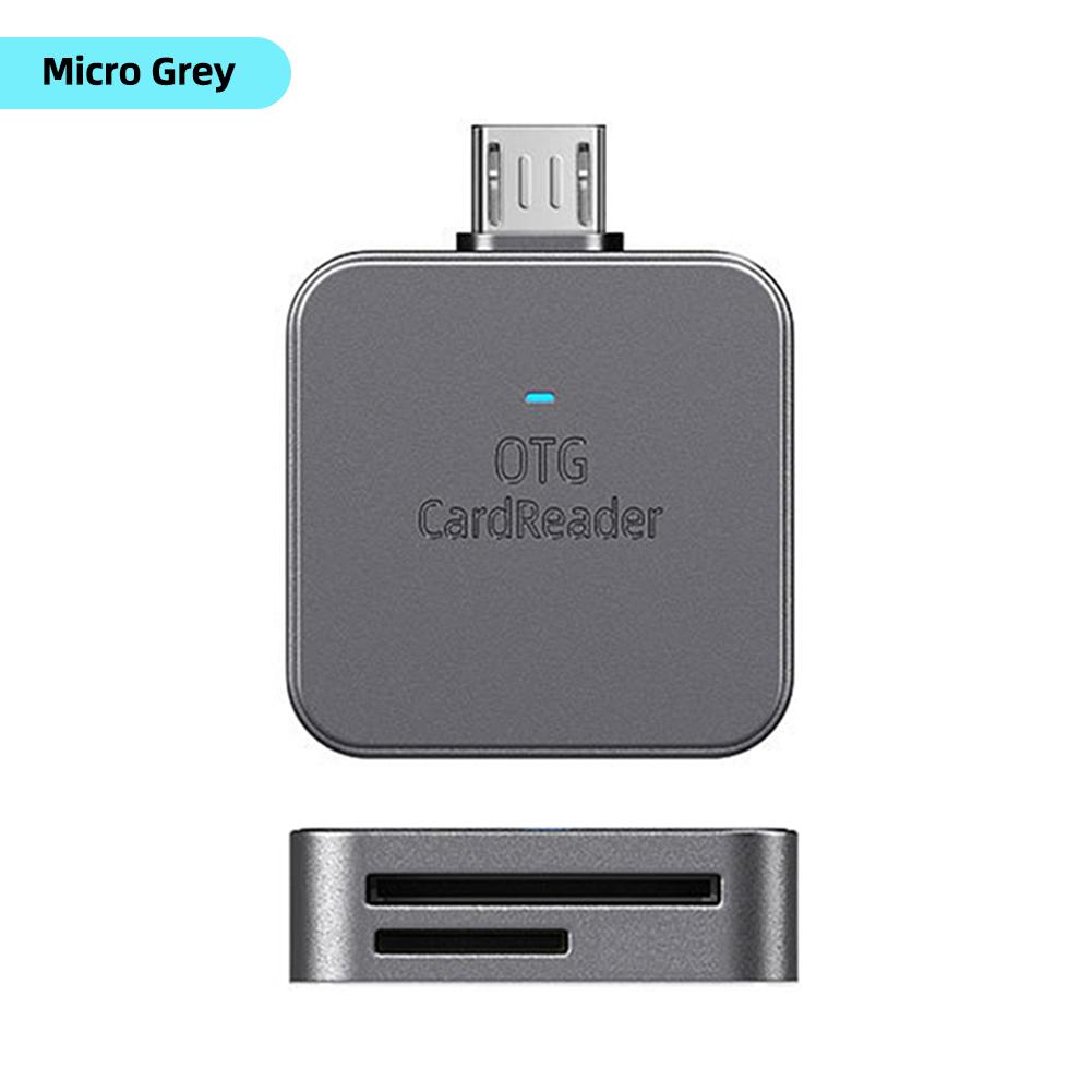 2-in-1 for SD TF Card Reader Data Converter Mobile Phone External Card Reader for iPhone Micro Type-C Phone Tablet