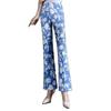 Denim Blue Stylish Micro-Flare Summer Pants - Plus Size Slim-Fit Versatile Casual Women's Trendy Long Pants