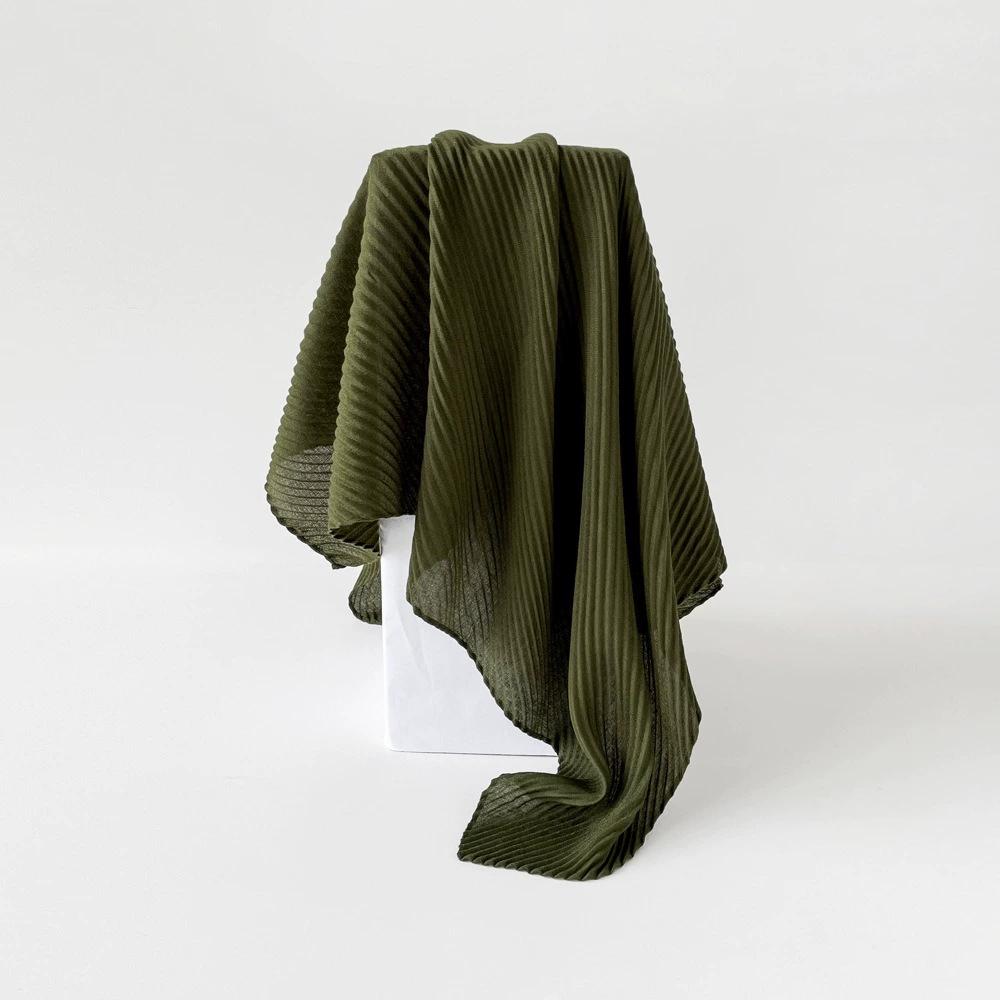90*90cm Pleated Cotton Linen Square Scarf For Women Muslim Hijab Scarves Shawls Solid Headscarf Wraps Islamic Turban Headband