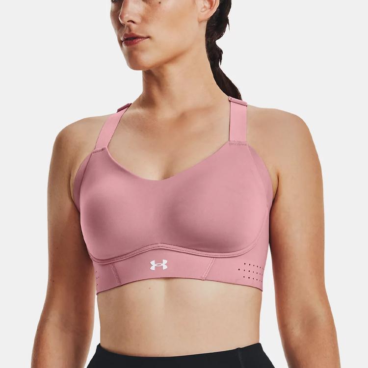 Under Armour Uplift Solid Minimalist High-Intensity Sports Bra Women Underwear Essence-Pink 1376866-697