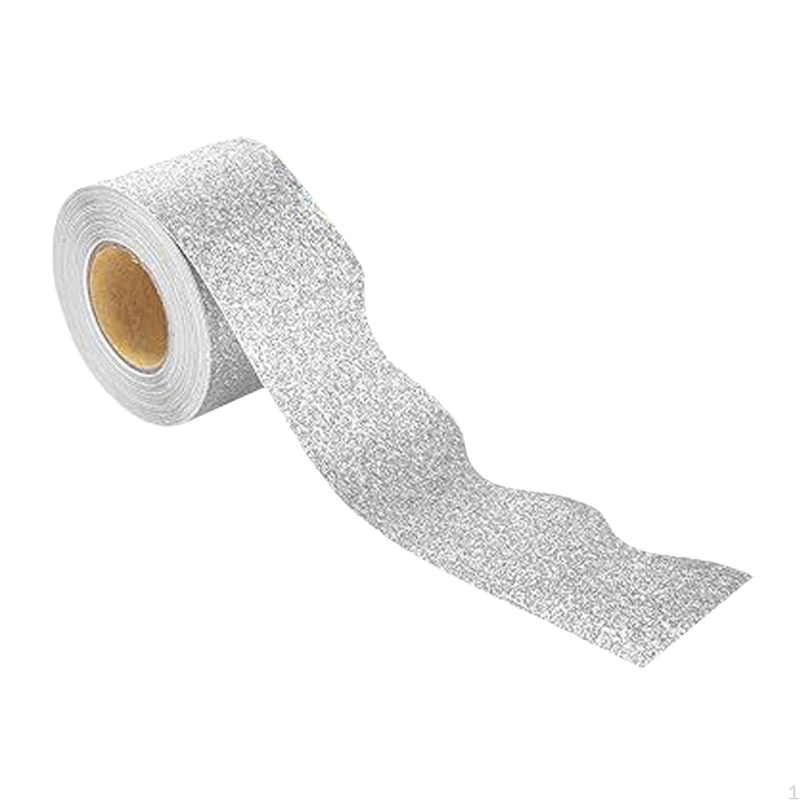 

10.9M Glossy Decorative Bulletin Board Borders for Whiteboards, Classroom Wall Decor серебряный