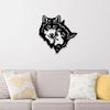 AMNGYOOK Metal Wolf Wall Art, Cute Animal Silhouette Sculpture Iron Animal Art Wall Hanging For Living Room Bedroom Kitchen Decor (Wolf Head)