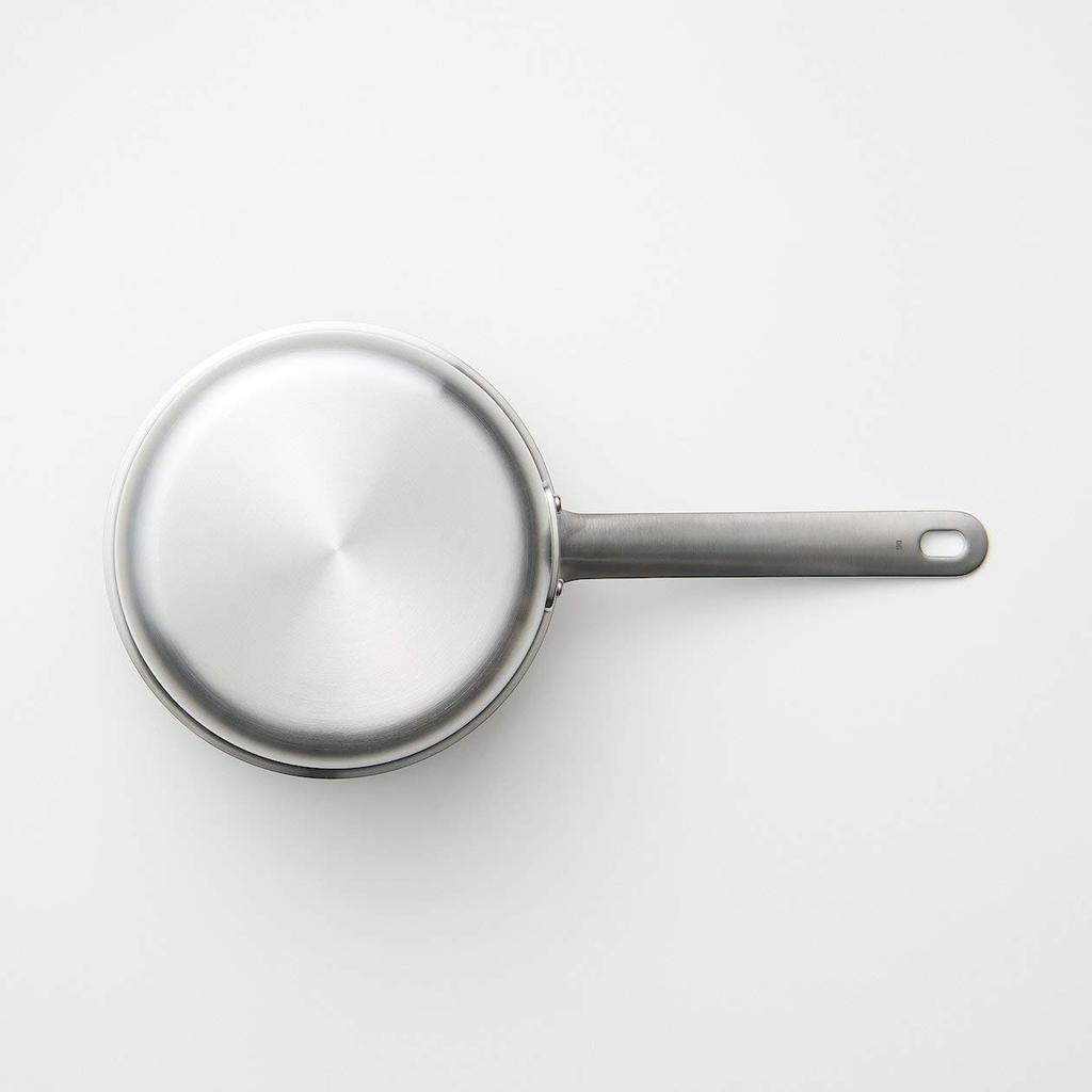 MUJI Dreischichtiger Edelstahll-Aluminium-Kochtopf, ca.. 1,5L, ca.. 36cm B x 13cm H, 82219920, Silber