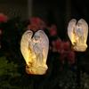 Praying Angel Figurine Gift Solar Garden Light Waterproof Pathway Retro Lighted French Courtyard Decor Statue with Stake for Patio Lawn Walkway