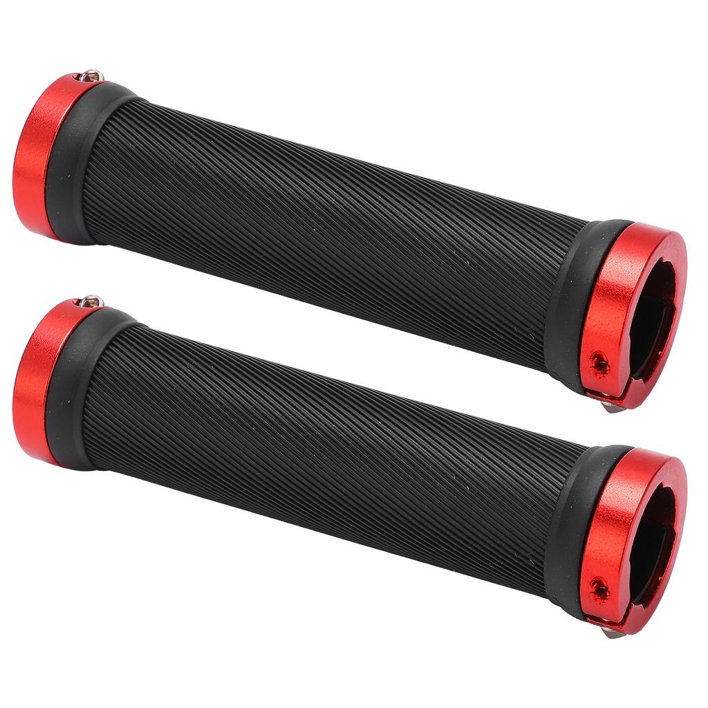 2pcs Bike Grips Rubber Anti Slip Handlebar with Plastic Covers for 22mm Road Mountain Replacement