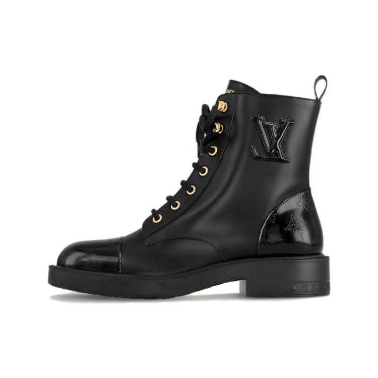 Louis Vuitton Citizen Leather Short Combat Boots Women's Black 1ACKF7