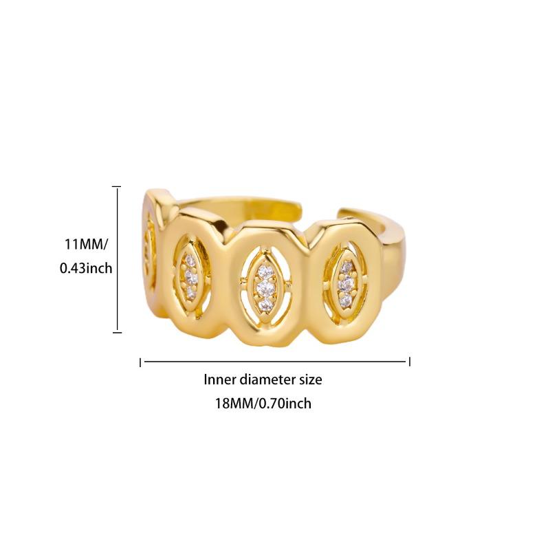 Gold-plated stainless steel ring, female style love full diamond zircon ring, light luxury high-end ring.