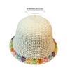 Crochet Bucket Hat with Flower Decals Summer Spring Bucket Hat Crochet Floppy Hat for Adult Teen Hat Knitted Sun Hat
