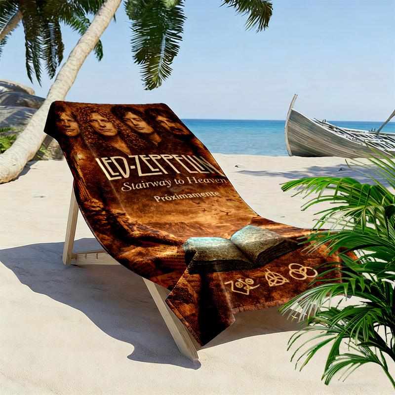 Led zeppelin Print Beach Towel, Large Soft Quick Dry Towel for Beach Camping Swimming