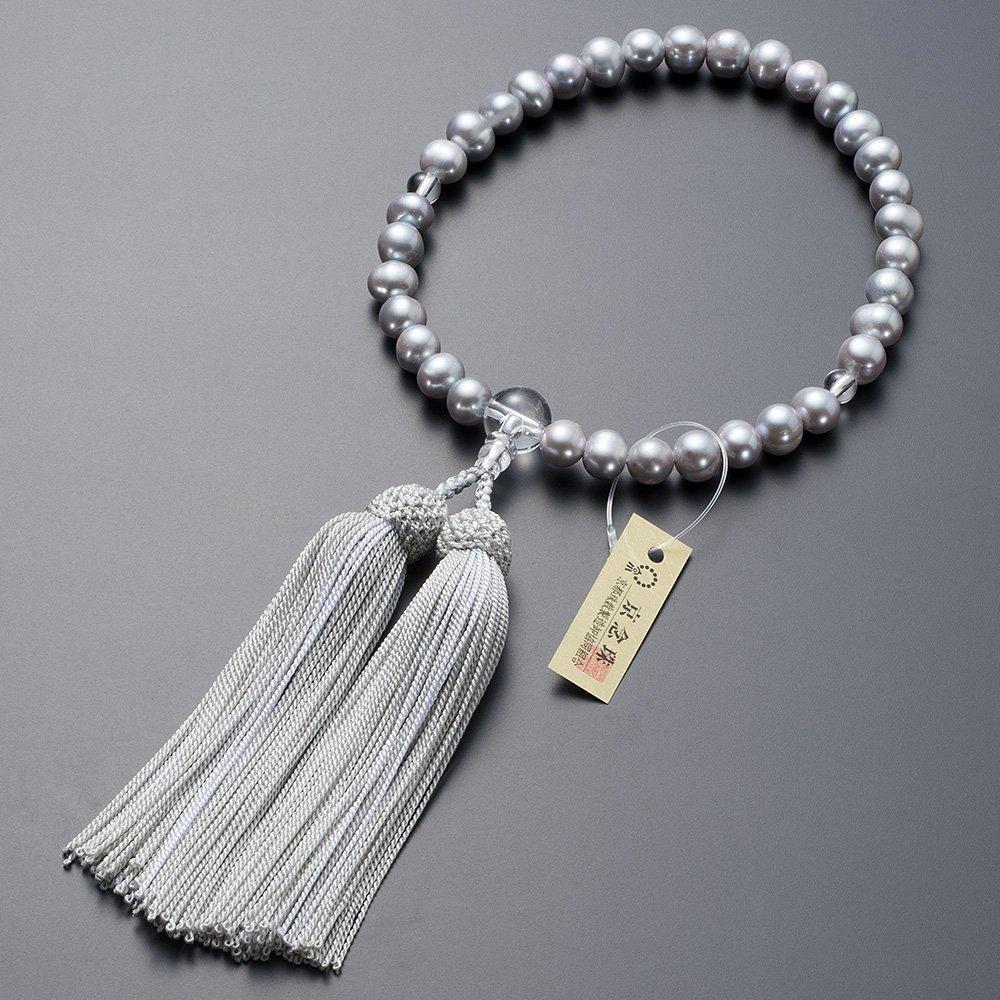Buddhist Altar Shop Takita Shoten Kyoto Prayer Beads for Freshwater Pearls 8mm Pure Silk Prayer Beads Can Be Used In All Certificate Included Women,