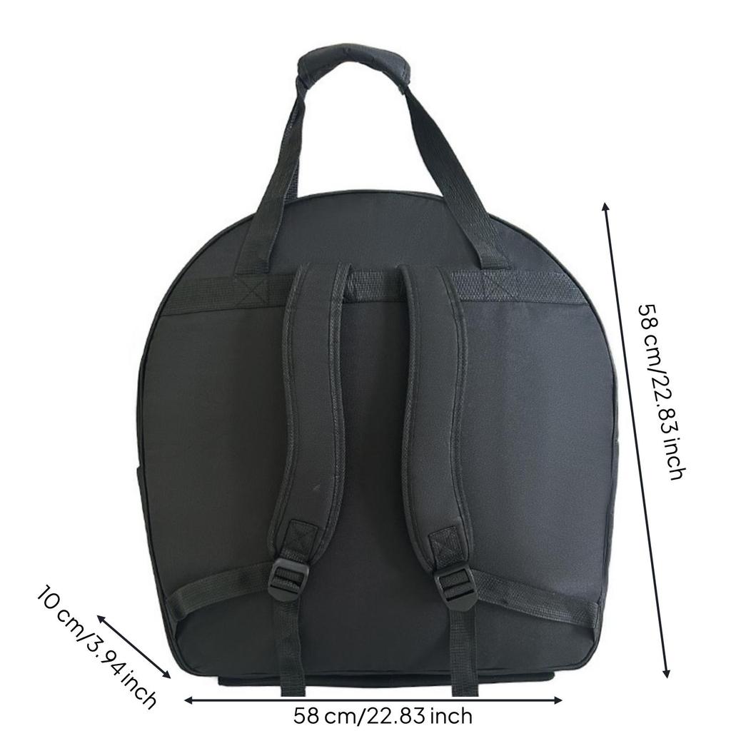 Cymbal Bag with Wheels Padded Drum Hardware Adjustable Straps Rolling Case