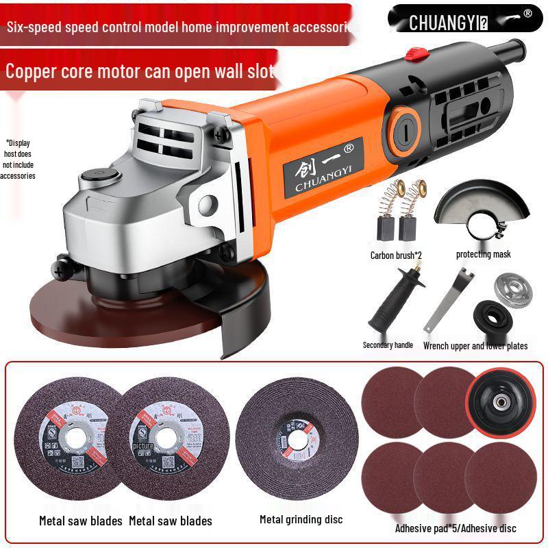 Multifunctional Angle Grinder & Polisher: Handheld Cutting, Grinding, and Polishing Tool for Household Use