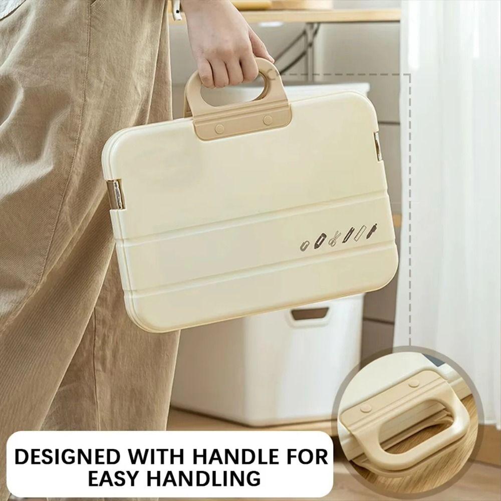 Portable A4 File Folder with Handle Document Storage Boxes Documents Case  Stationery Storage