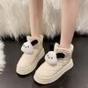 Cute Chunky Winter Booties Round Toe Plush Snow Boots for Women Y2k Padded Boot Trend 2025 Designer Luxury Fashion Woman Shoes