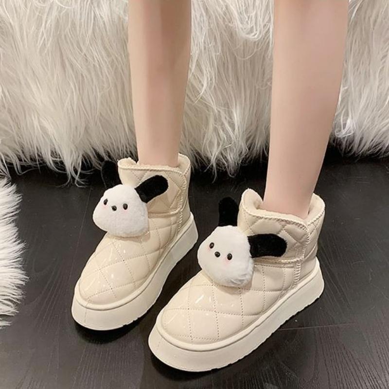 Cute Chunky Winter Booties Round Toe Plush Snow Boots for Women Y2k Padded Boot Trend 2025 Designer Luxury Fashion Woman Shoes