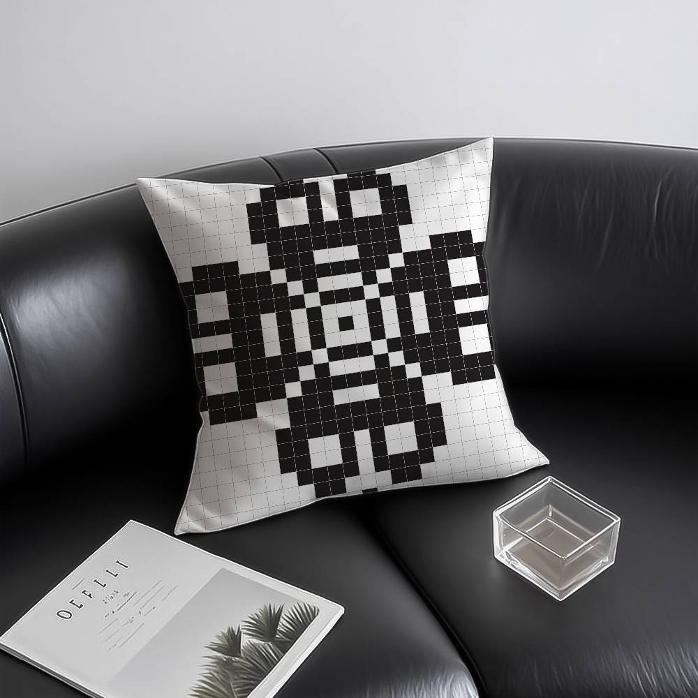Pixel-Art-Drucktextur Kissenbezug Milbendicht Verdeckter Reißverschluss Sofa Bett