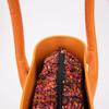 Sac grand modèle orange 30x28x8cm porté épaule tweed coloré Femme O BAG