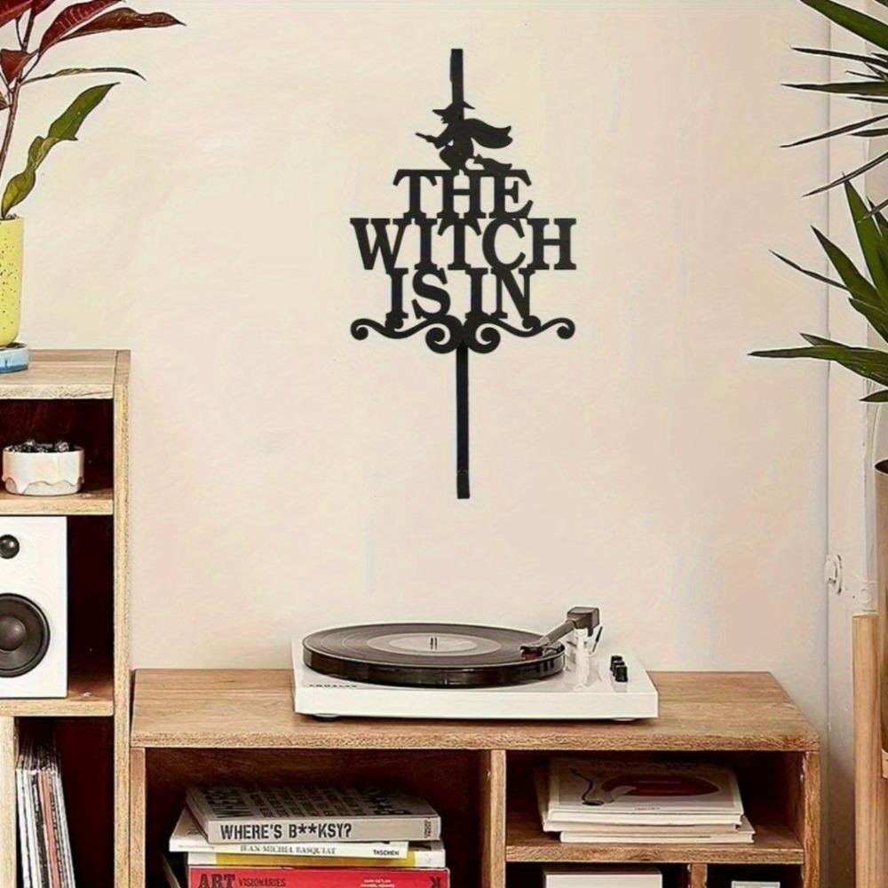 Gothic Wrought Iron Wall Hook Witch Broom Halloween Christmas Decor