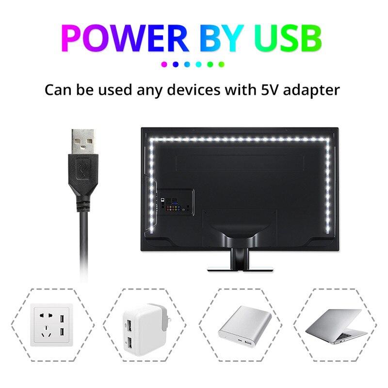 3M USB RGB LED Strip Light 60Leds 5V SMD2835 Bluetooth Control Flexible Strip Lamp For Bedroom Computer TV Backlight
